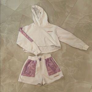 Zara Cream Hoodie with Purple Label